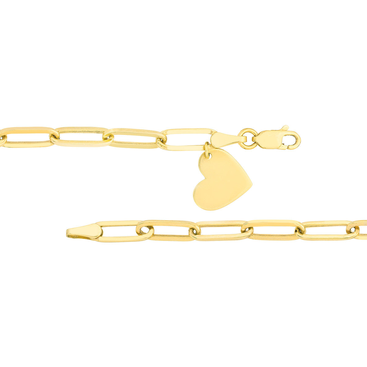 HEART Charm on Paper Clip Bracelet