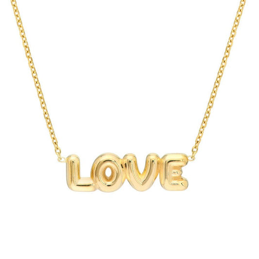 LOVE Puff Pendant Necklace