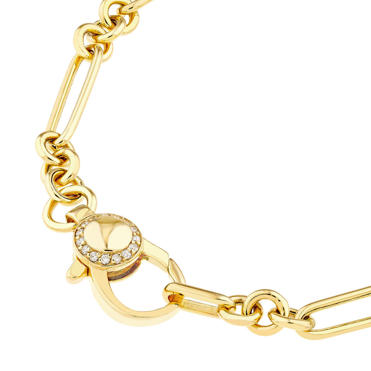 Paper Clip Bracelet with Diamond Clasp