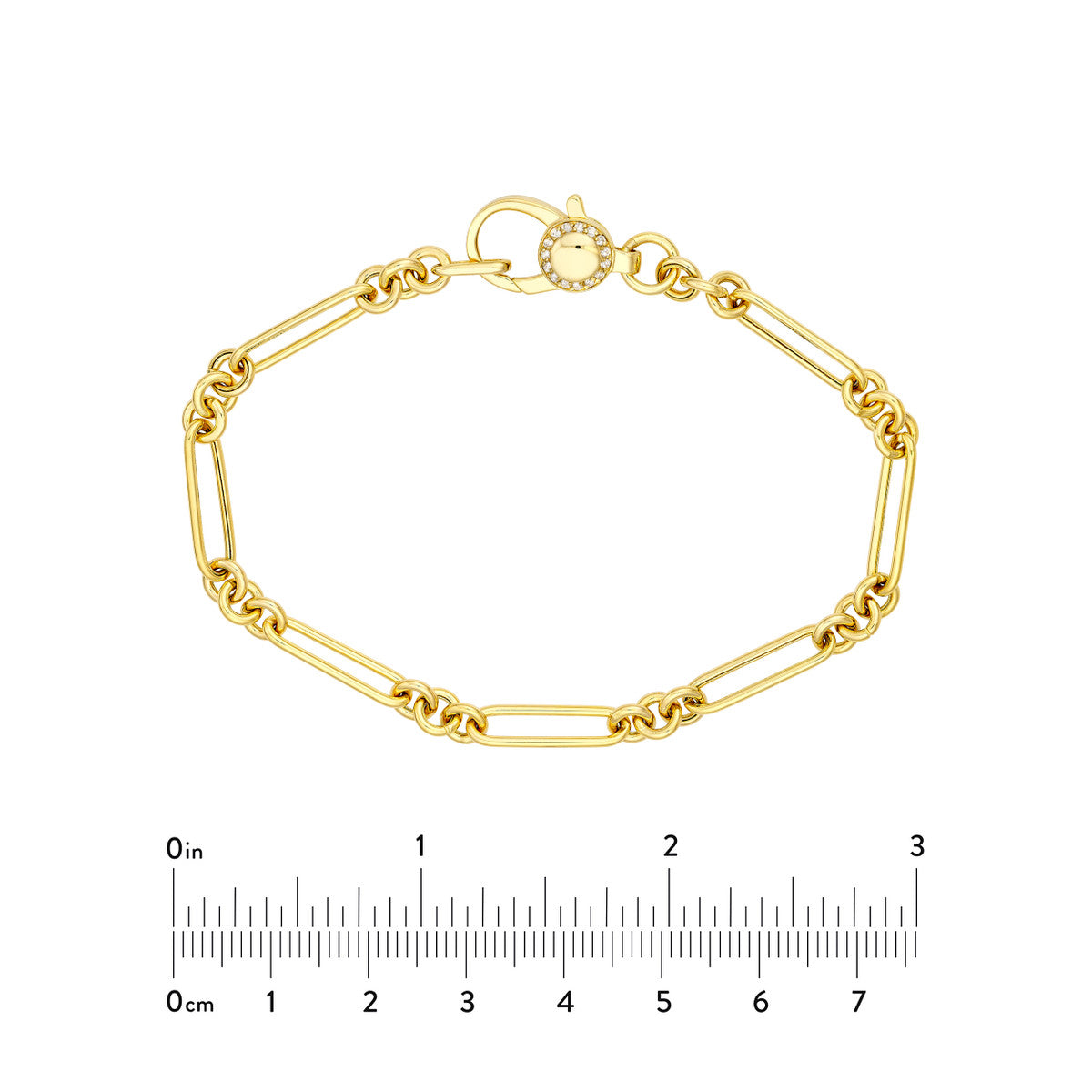 Paper Clip Bracelet with Diamond Clasp