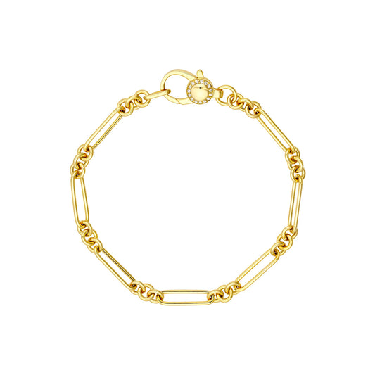 Paper Clip Bracelet with Diamond Clasp