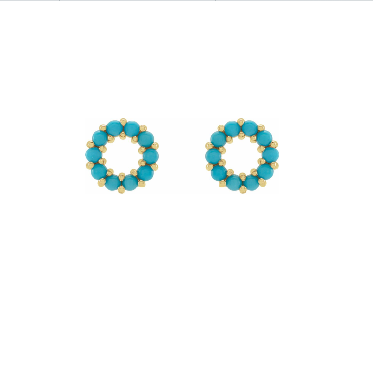 OPEN Turquoise Circle Studs