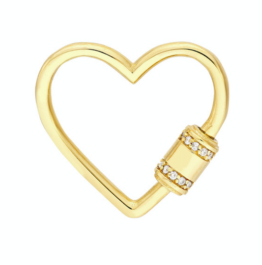 HEART Diamond Barrel Twist Chain Clasp