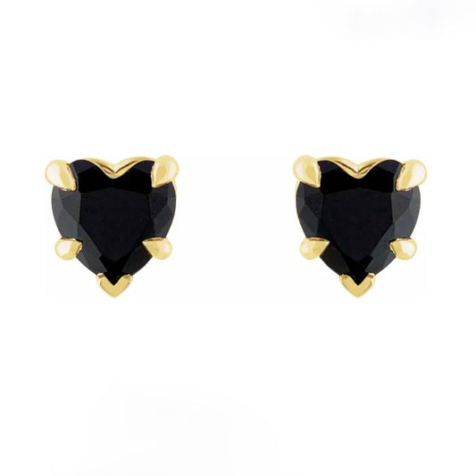 BLACK HEARTS Onyx Studs