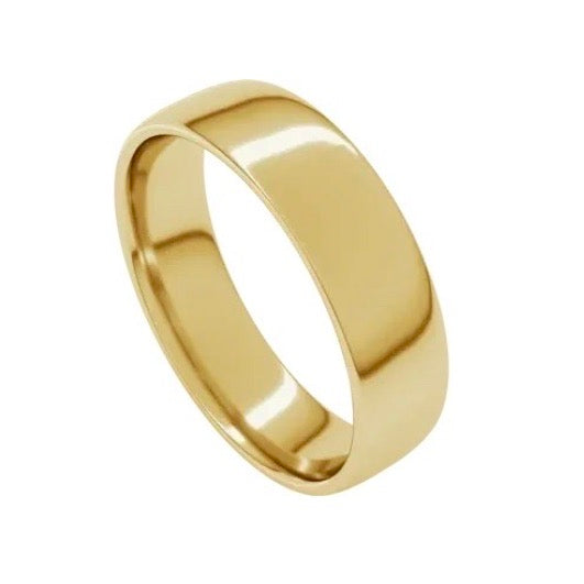 MENS 14k Yellow European Comfort Fit Light Band 6mm