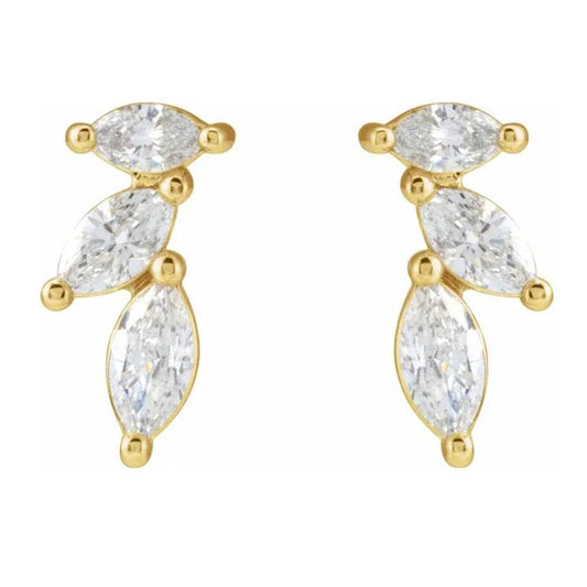 TRINITY Diamond Marquise Studs