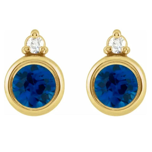 SOMETHING BLUE Sapphire + Diamond Studs