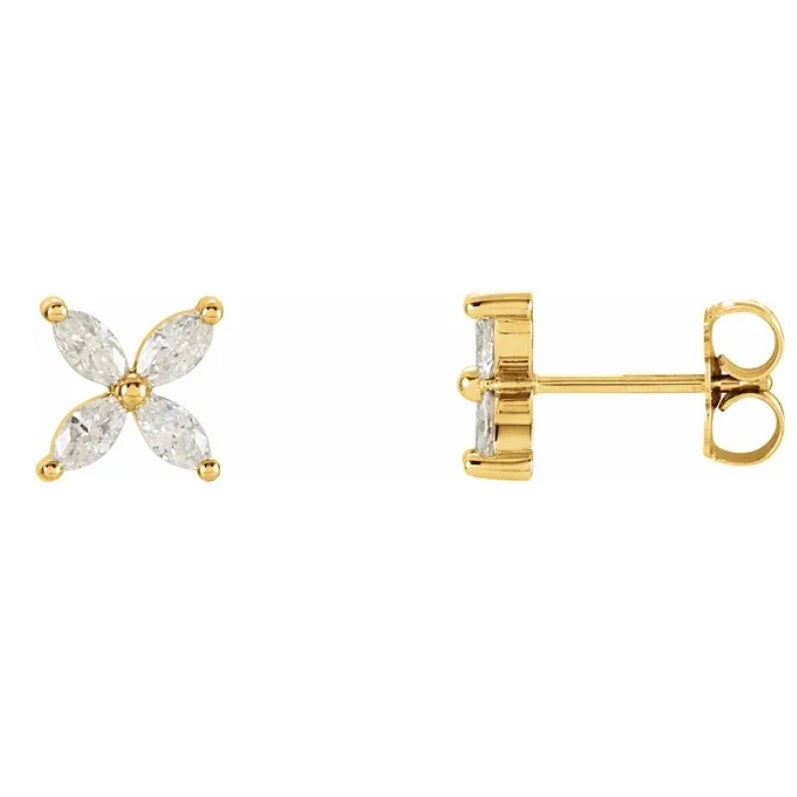 CLASSIC Diamond Marquise Cut Cluster Studs