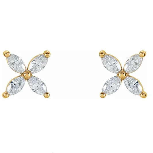 CLASSIC Diamond Marquise Cut Cluster Studs