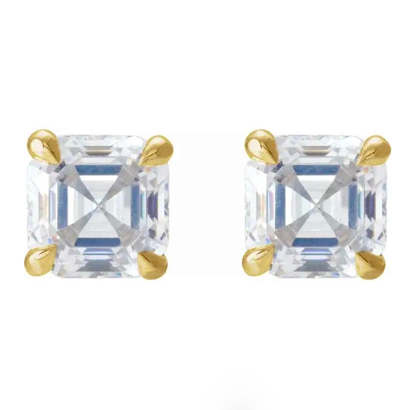 CLASSIC Diamond Asscher Cut Studs