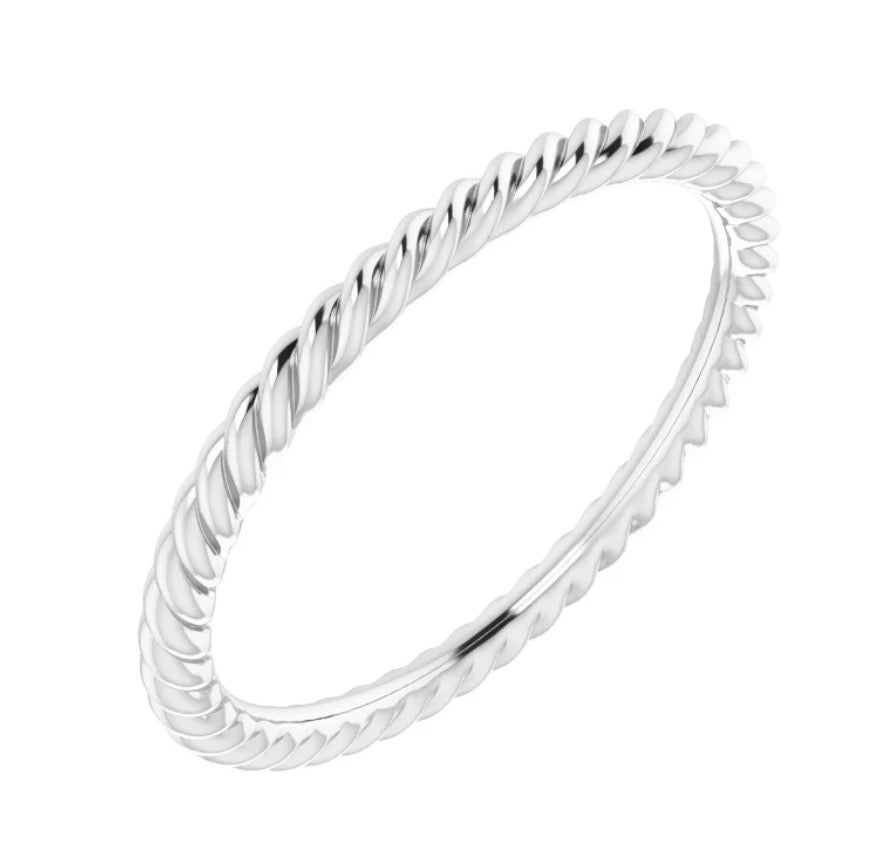 INTERTWINED Super Slim Rope Eternity Band