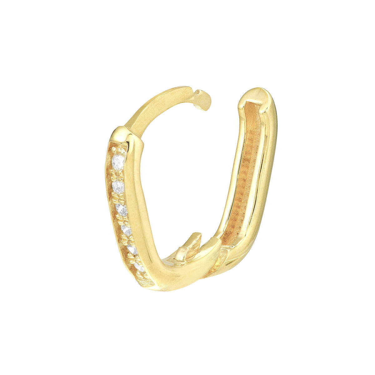 Channel Set Diamond Small Hoops