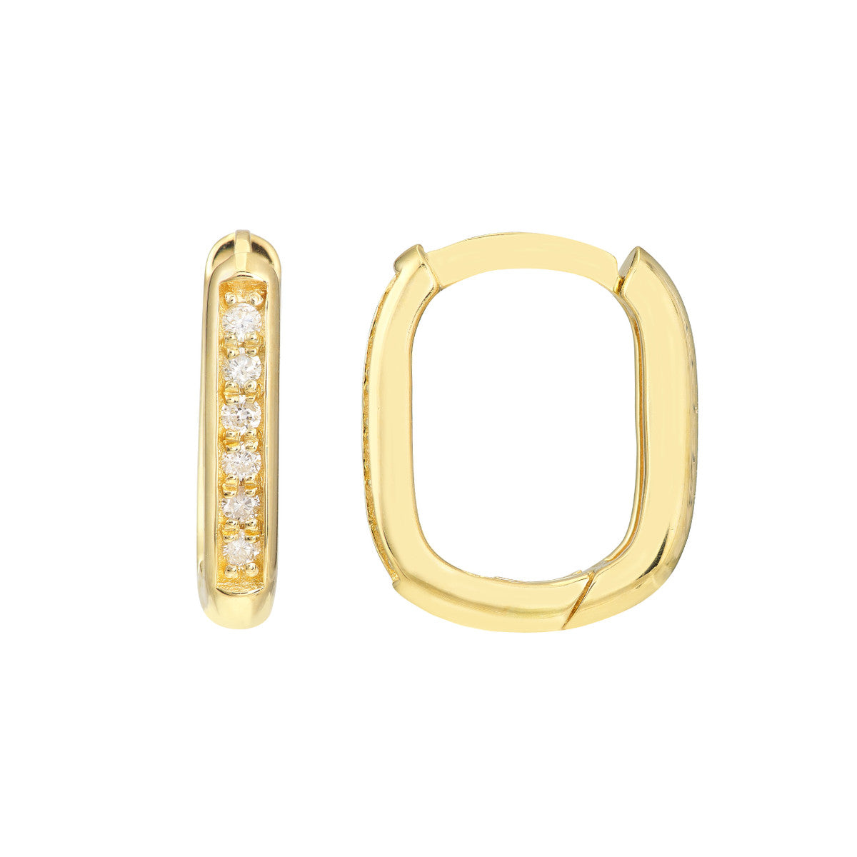 Channel Set Diamond Small Hoops