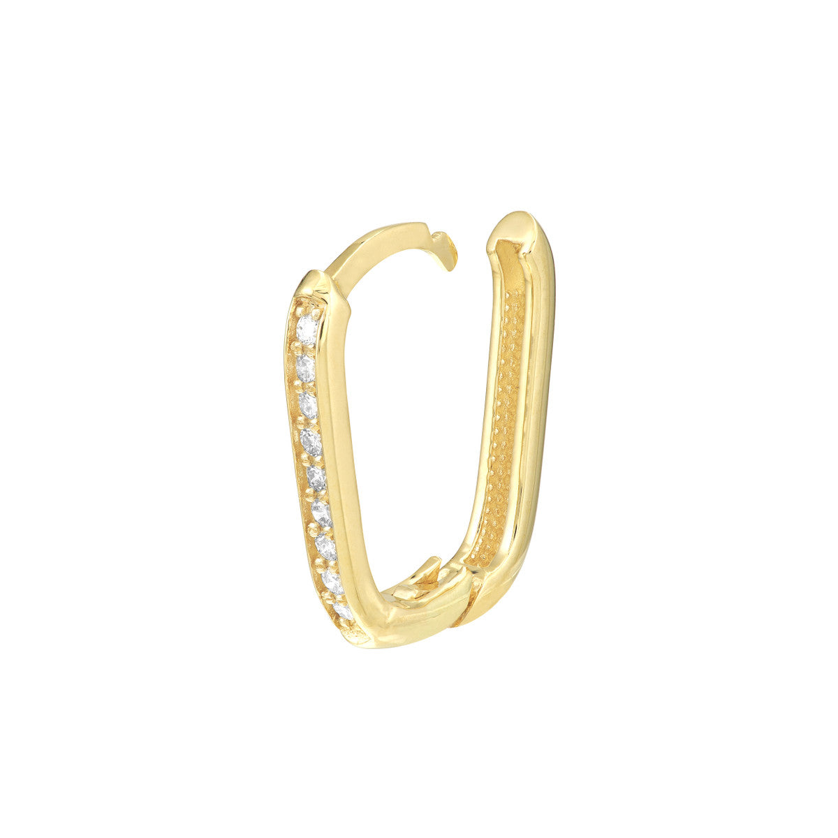 Channel Set Diamond Medium Hoops