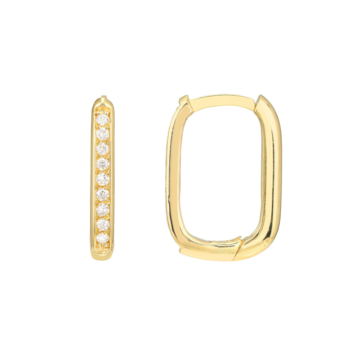 Channel Set Diamond Medium Hoops