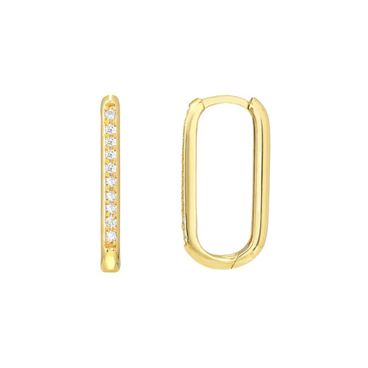 Channel Set Diamond Long Hoops