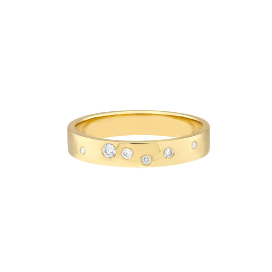 RIVER Flush Set Scattered Diamond Band