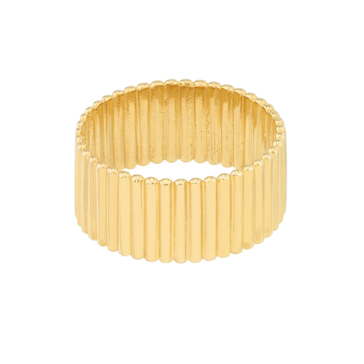 Ribbed Cigar Wide Band Ring