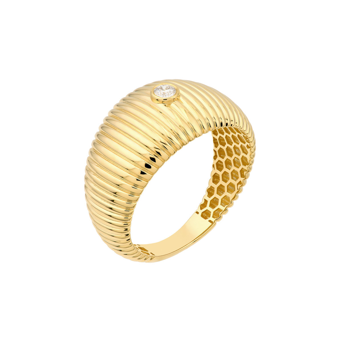 RADIANT Diamond Ribbed Ring