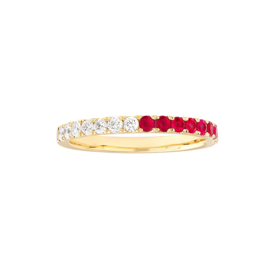 LOVE STACK Ruby + Diamond Stackable Band