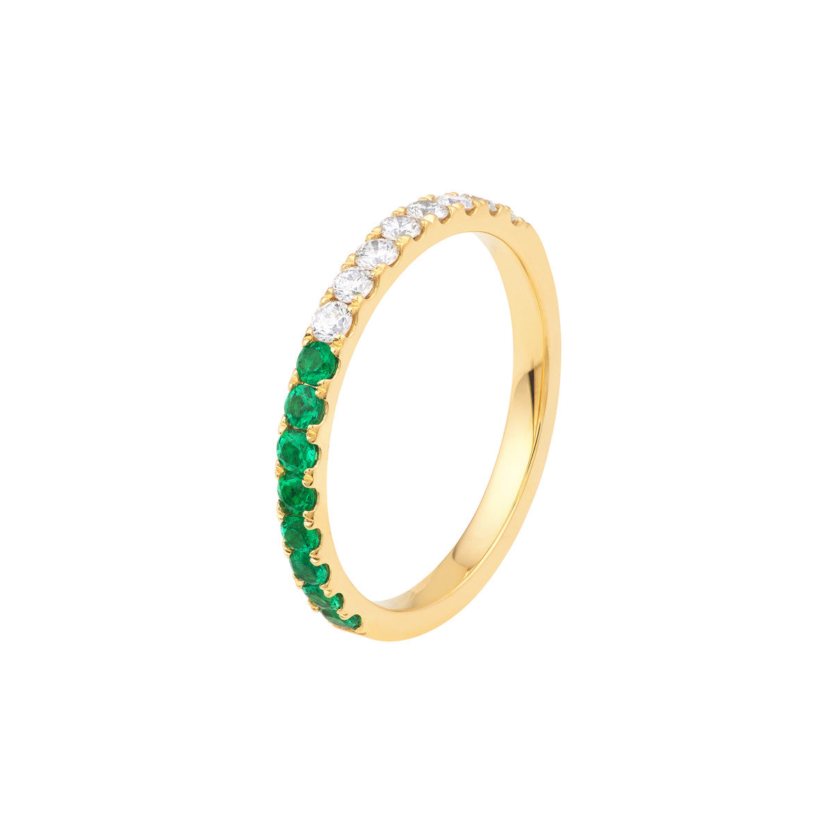 LOVE STACK Emerald + Diamond Stackable Band