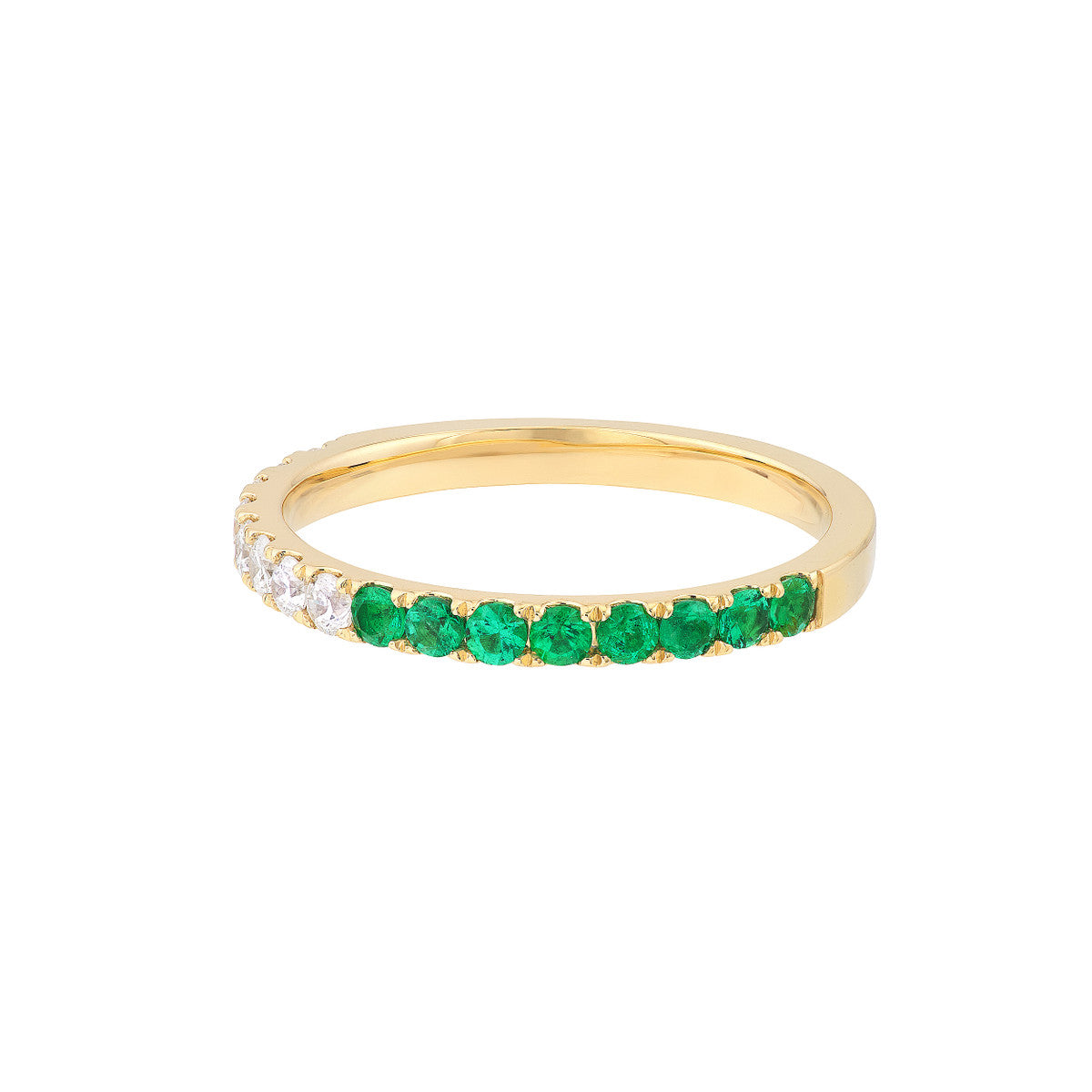 LOVE STACK Emerald + Diamond Stackable Band