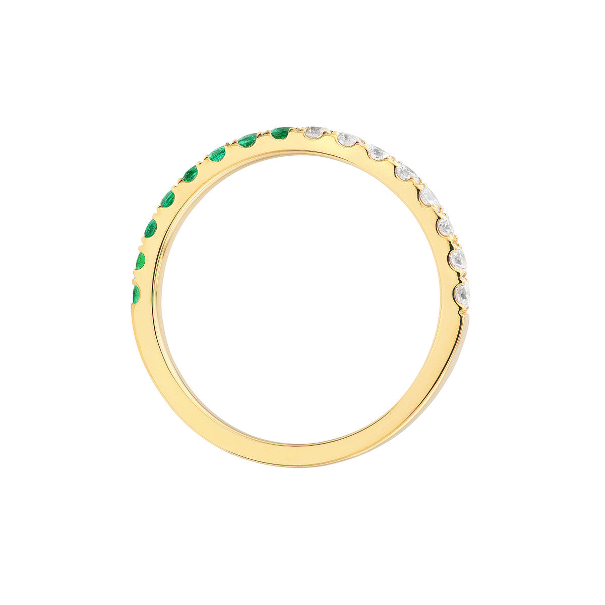 LOVE STACK Emerald + Diamond Stackable Band