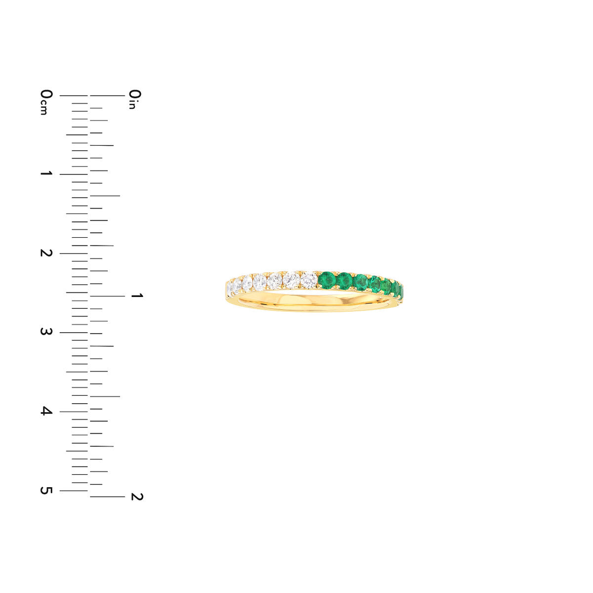 LOVE STACK Emerald + Diamond Stackable Band