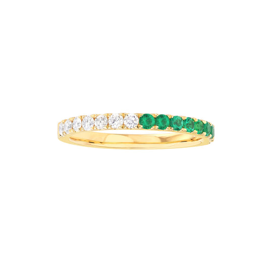 LOVE STACK Emerald + Diamond Stackable Band