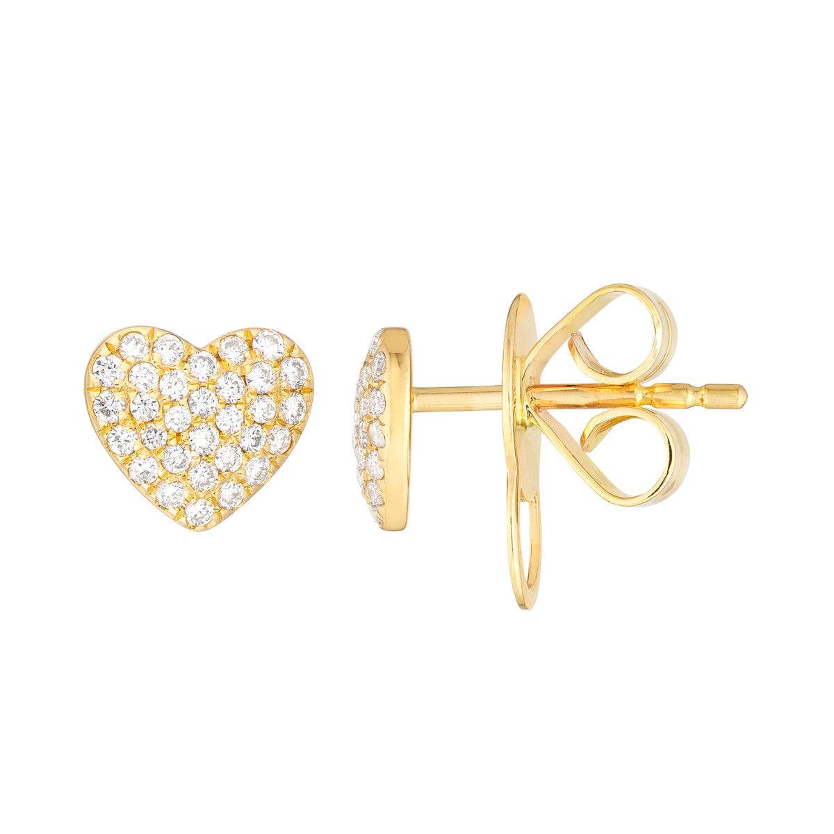 HEART Pave Diamond Studs