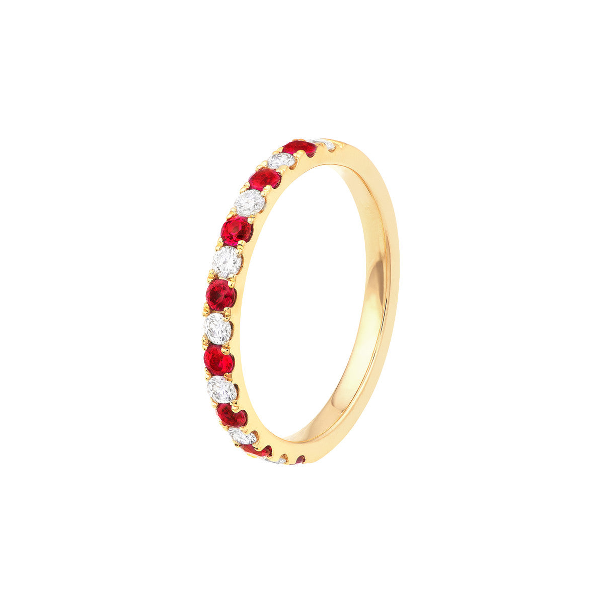 LOVE STACK Ruby + Diamond  Stackable Band