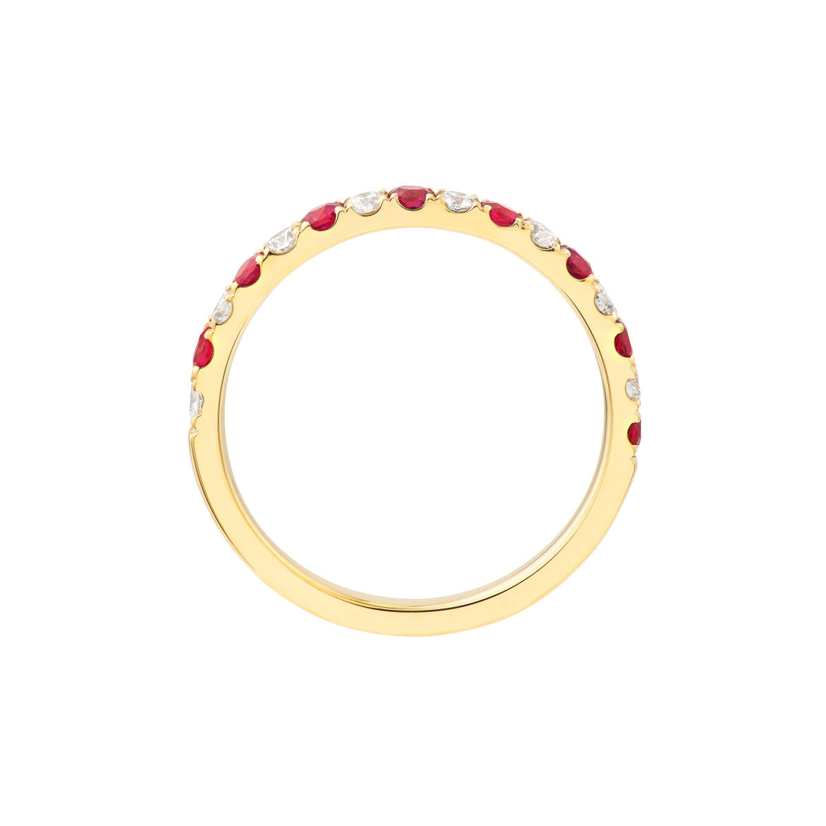 LOVE STACK Ruby + Diamond  Stackable Band