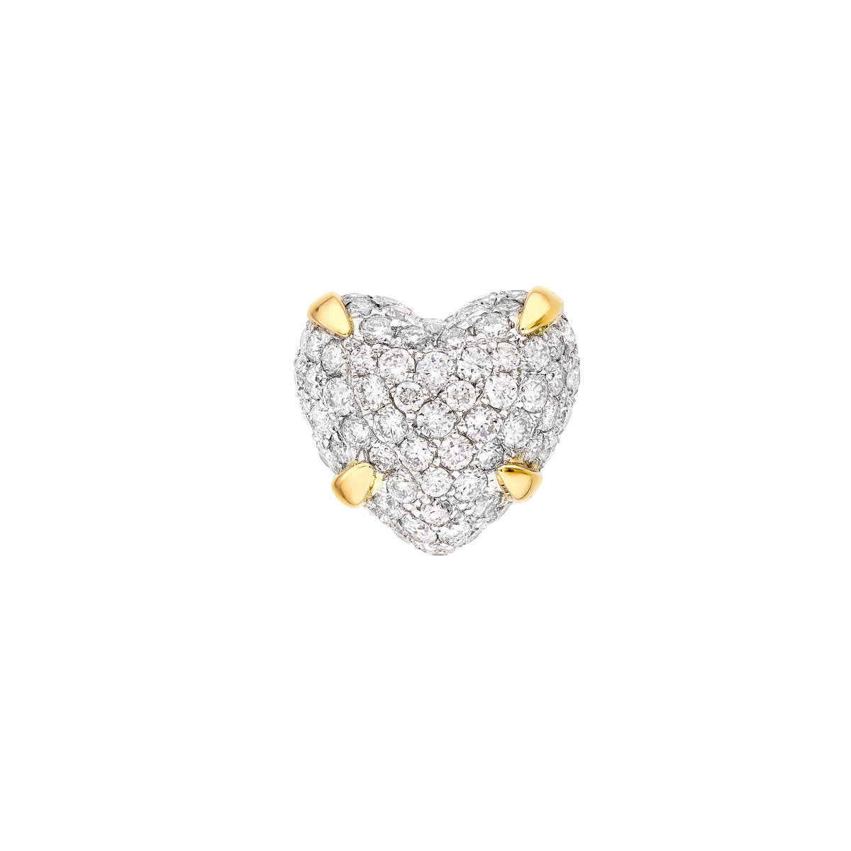 HEART Diamond Pave Heart + Claw Studs