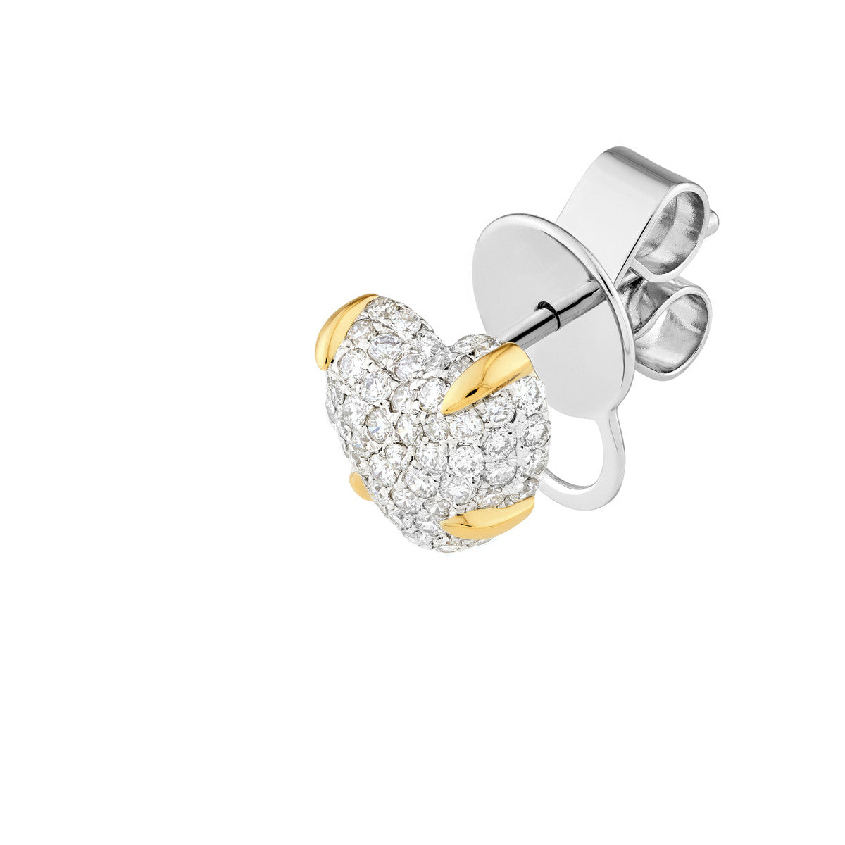 HEART Diamond Pave Heart + Claw Studs