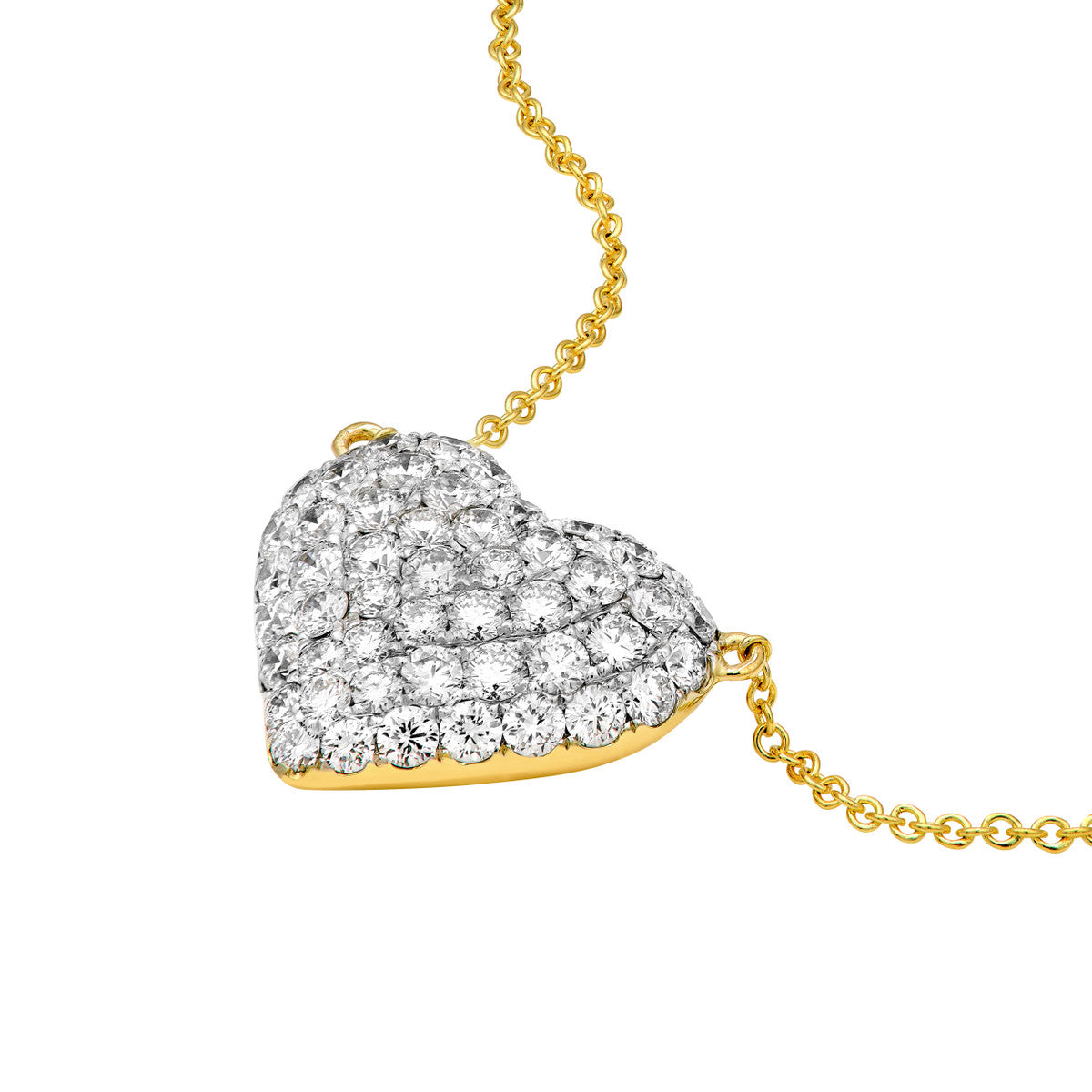 YOU + ME Diamond Pave Heart Necklace