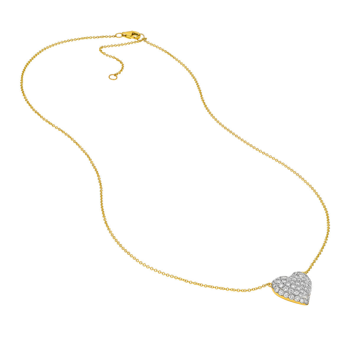 YOU + ME Diamond Pave Heart Necklace