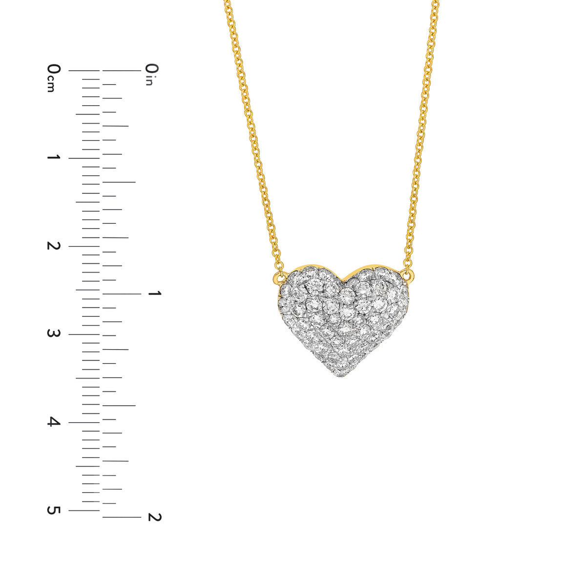 YOU + ME Diamond Pave Heart Necklace