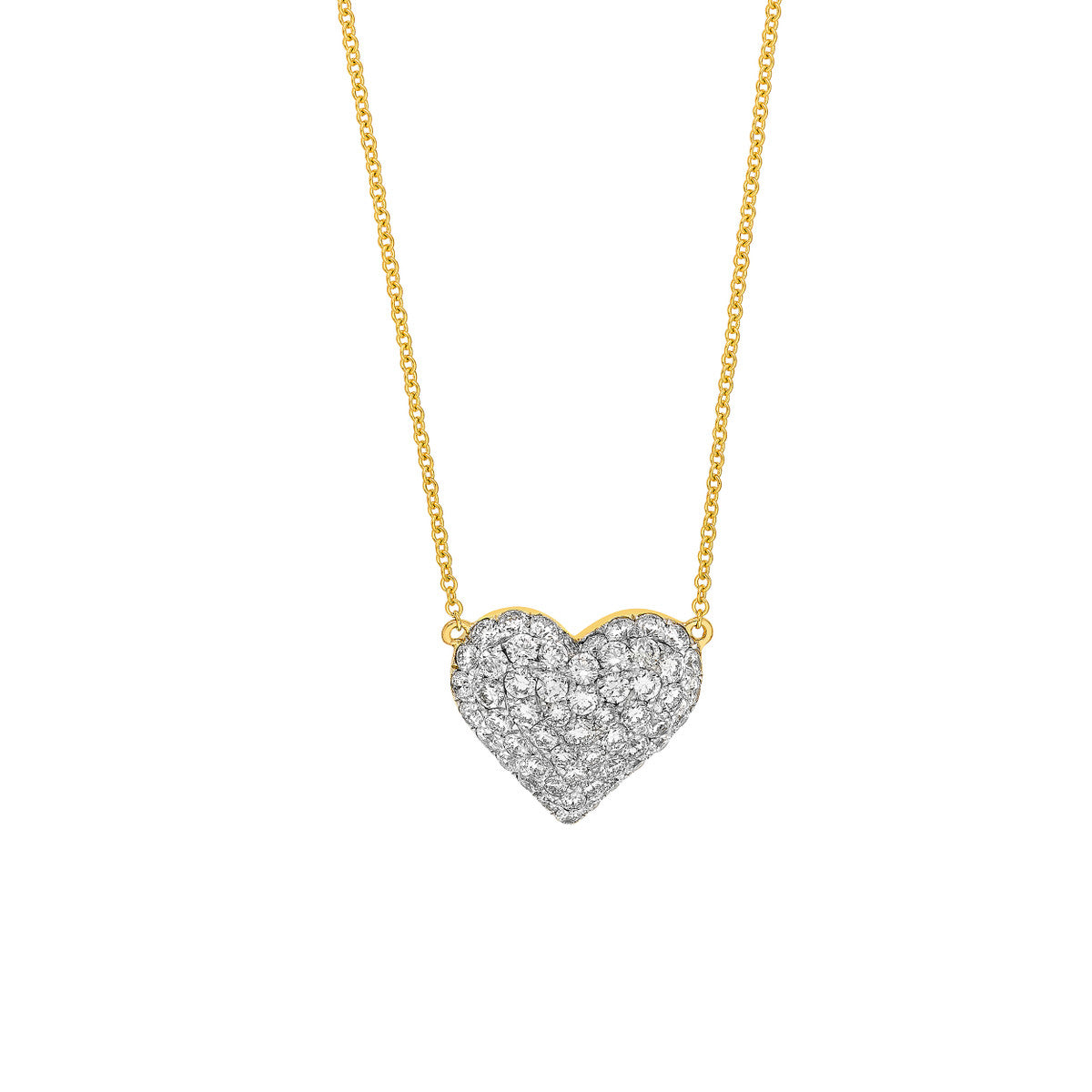 YOU + ME Diamond Pave Heart Necklace