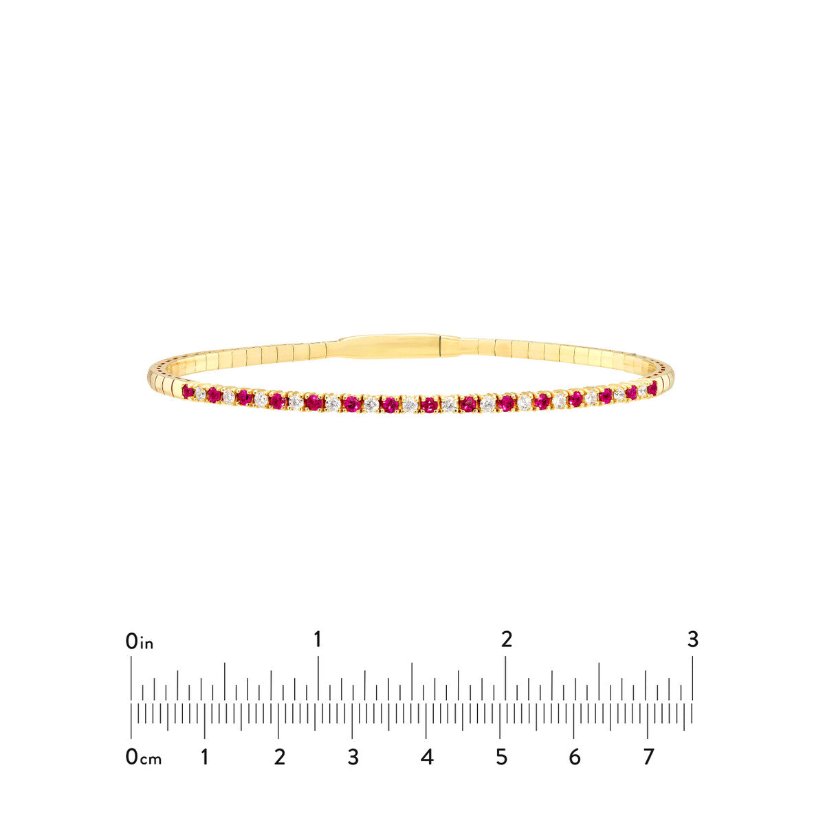 LOVE STACK Ruby + Diamond Flexible Tennis Bangle