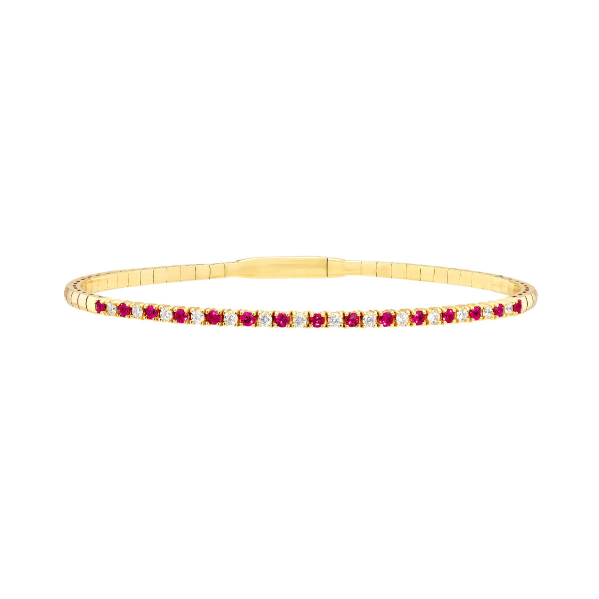 LOVE STACK Ruby + Diamond Flexible Tennis Bangle