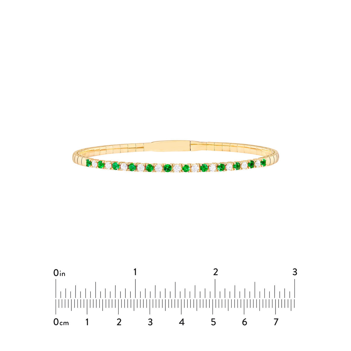 LOVE STACK Emerald + Diamond Flexible Tennis Bangle